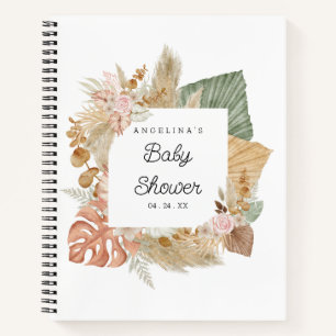 Dry Flowers Baby Shower Gift List Notebook