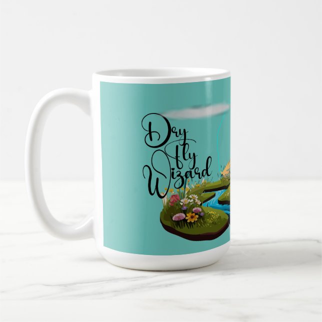 Dry Fly Wizard Trout Fishing Caddis Fly Coffee Mug (Left)