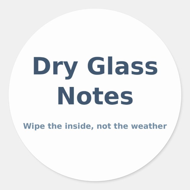 Dry Glass Notes Sticker (Front)