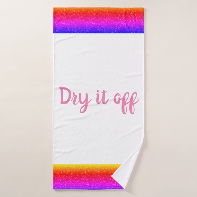 Dry it off Rainbow Sparkle Bath Towel (Bath Towel)