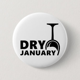 Dry january, één maand geen alcohol te drinken 2 inch round button