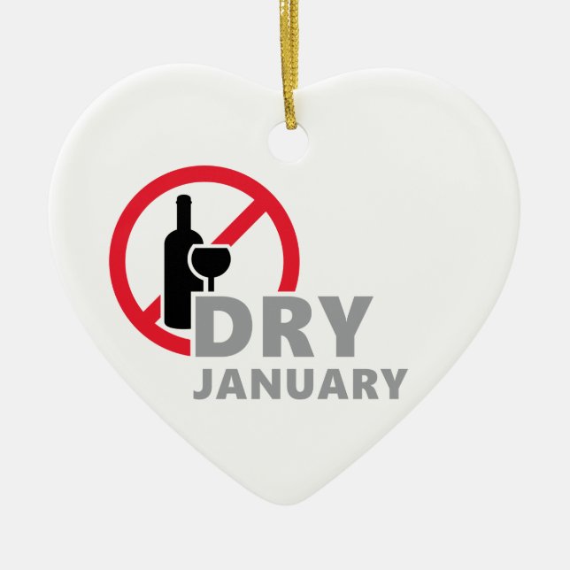 Dry january, één maand geen alcohol te drinken  ceramic ornament (Front)