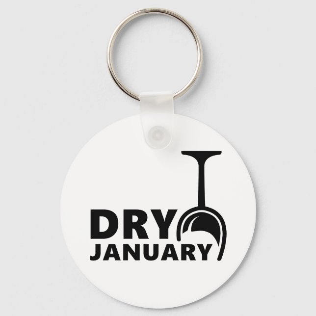 Dry january, één maand geen alcohol te drinken  keychain (Front)