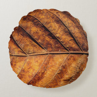 Dry leaf: natural texture background. round pillow