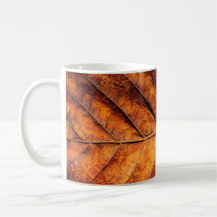 Dry leaf texture background coffee mug