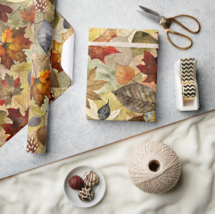 Dry Leaves of Autumn Wrapping Paper