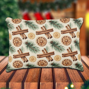 Dry Oranges Cinnamon Sticks Fir Branches Accent Pillow