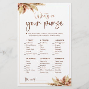 Dry Pampas Grass   What's In Your Purse Game