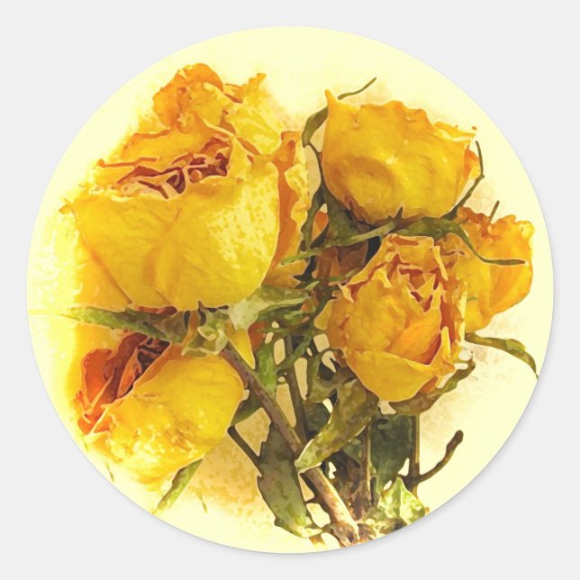 Dry Roses Classic Round Sticker (Front)