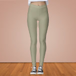 Dry Sage Solid Colour Leggings<br><div class="desc">Dry Sage Solid Colour</div>