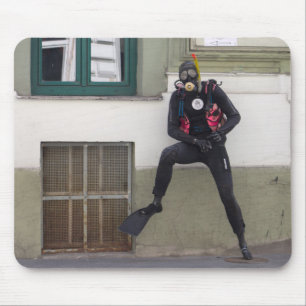 Dry Scuba Diver Mouse Pad