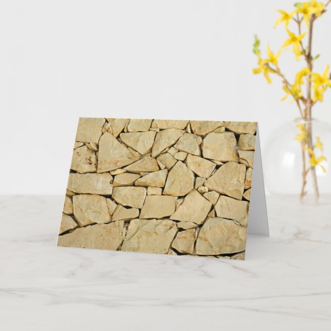 Dry stone wall card (Yellow Flower)