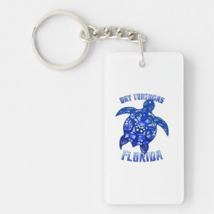 Dry Tortugas Florida Keys Vacation Tribal Turtle Keychain