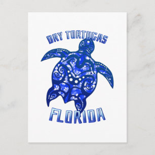 Dry Tortugas Florida Keys Vacation Tribal Turtle Postcard