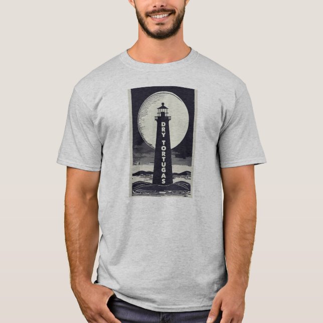 Dry Tortugas Florida Lighthouse Moon T-Shirt (Front)