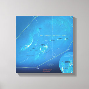 Dry Tortugas map canvas print