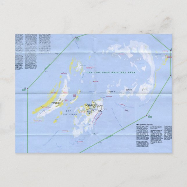 Dry Tortugas Map Postcard (Front)