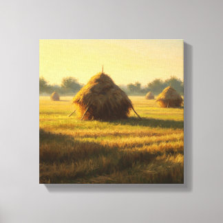 Dry wheats stacked big Canvas Print-farmhouse