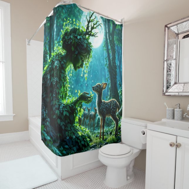 Dryad queen of the enchanted forest at night art (In Situ)