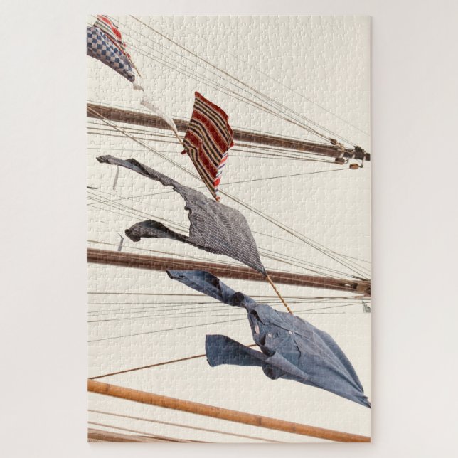 Drying clothes, village jigsaw puzzle (Vertical)