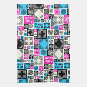 Drying Dishes To Avoid A Worse Job Pattern Funny  Kitchen Towel