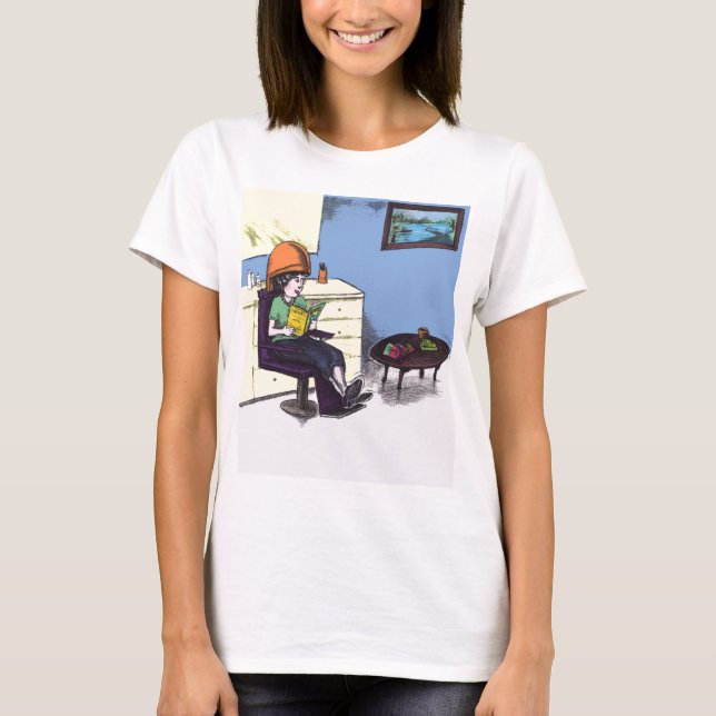Drying Hair in a Beauty Salon T-Shirt (Front)