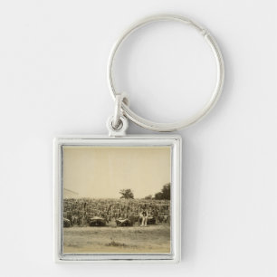 Drying leather, Argentina (albumen print on card) Keychain