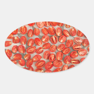 Drying Tomatoes Oval Sticker