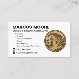 Drywall and Stucco Business Card Template Plaster