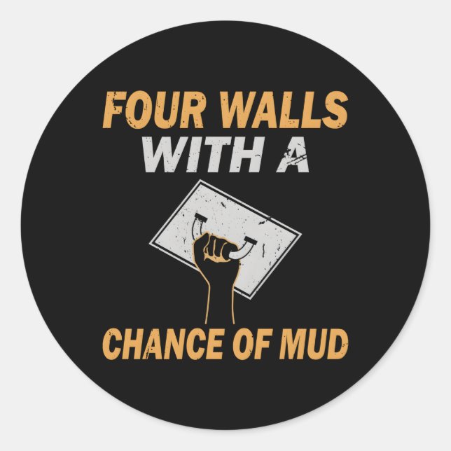 Drywall Finisher Home Renovation Classic Round Sticker (Front)