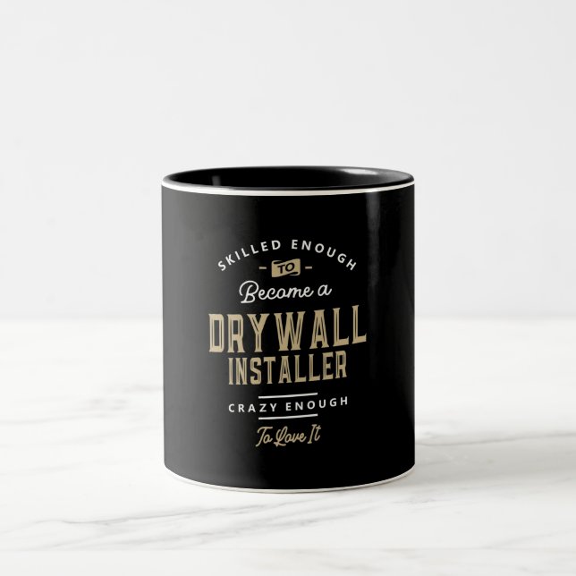 Drywall Installer Job Occupation Birthday Worker Two-Tone Coffee Mug (Center)