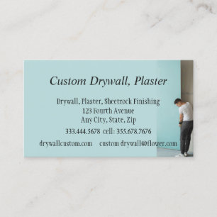 Drywall, Plaster, Sheetrock Finishing Business Car Card