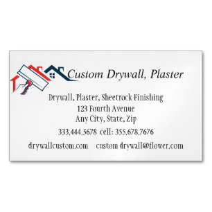 Drywall, Plaster, Sheetrock Finishing Magnetic Business Card