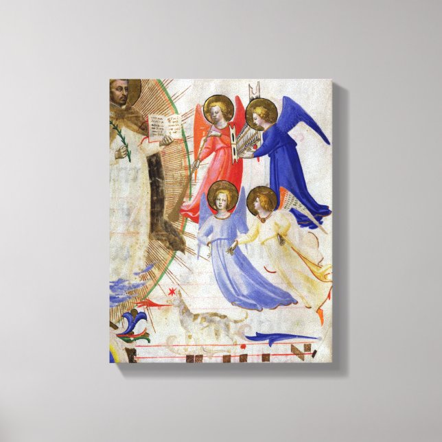 ds 558 f.67v St. Dominic with four musical angels, Canvas Print (Front)