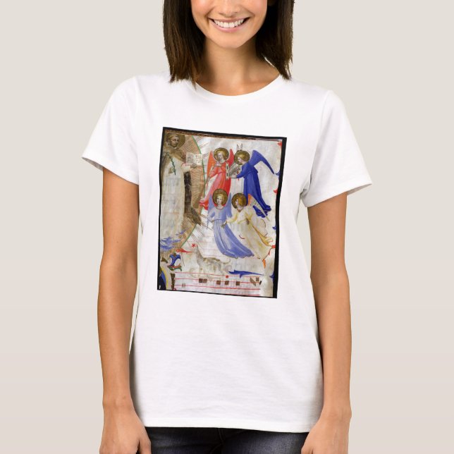 ds 558 f.67v St. Dominic with four musical angels, T-Shirt (Front)