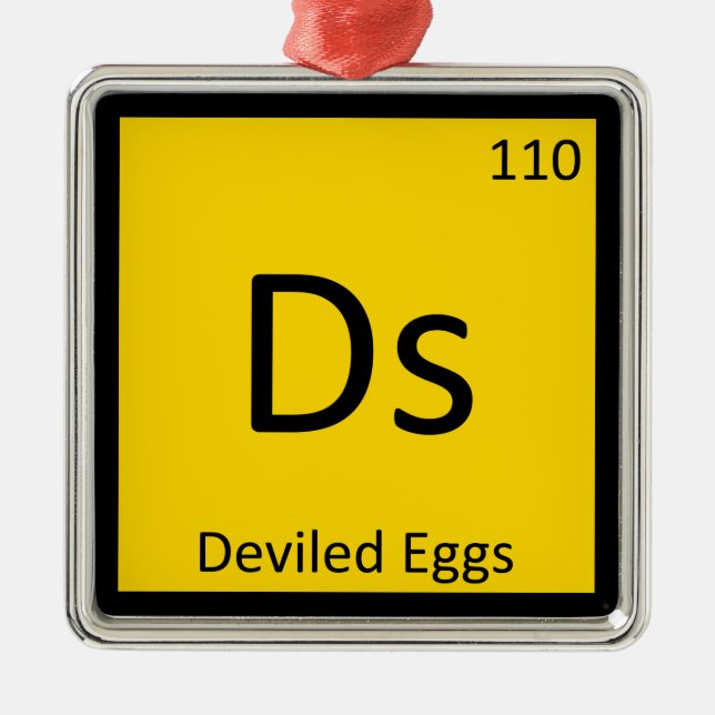 Ds - Deviled Eggs Appetizer Chemistry Symbol Metal Ornament (Front)