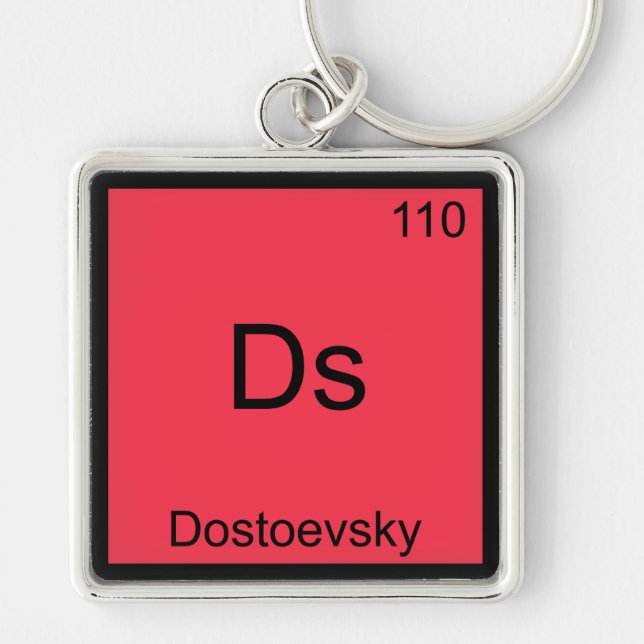 Ds - Dostoevsky Funny Chemistry Element Symbol Tee Keychain (Front)