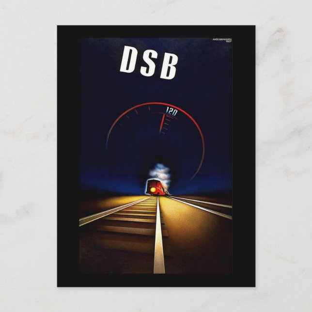 DSB Danske Statsbaner Danish State Railways Train Postcard (Front)