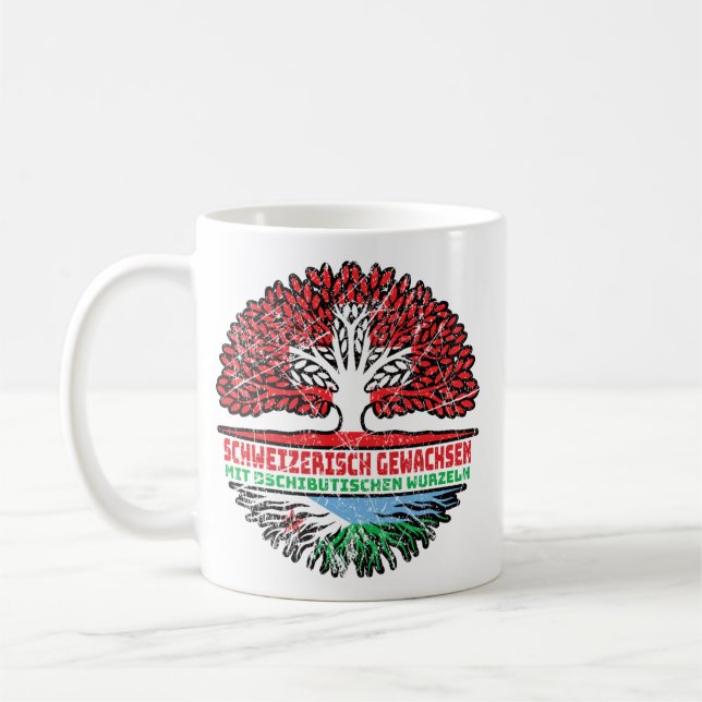 Dschibuti Dschibutisch Schweizer Schweiz Baum Coffee Mug (Left)