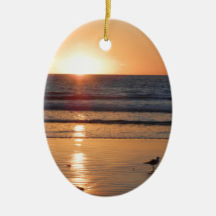 DSCN2716.JPG Sunrise at Cocoa Beach, Florida Ceramic Ornament