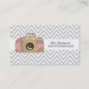 DSLR Camera Chevron Photographer Business Cards