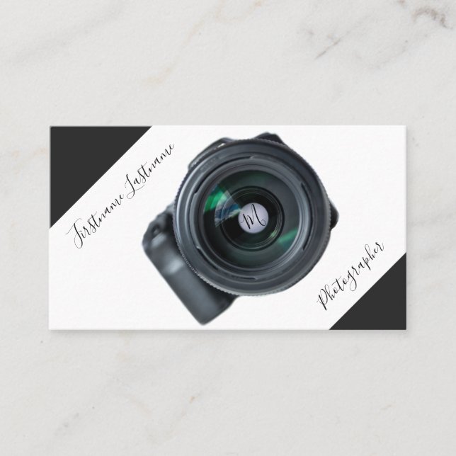 DSLR Camera lenses for Photographers Videographers Business Card (Front)