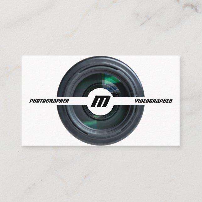DSLR Camera lenses for Photographers Videographers Business Card (Front)