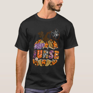 Dsp Nurse Stethoscope Leopard Halloween Pumpkin Co T-Shirt