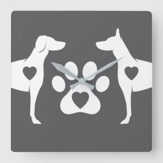 DTDR Doberman Wall Clock Grey