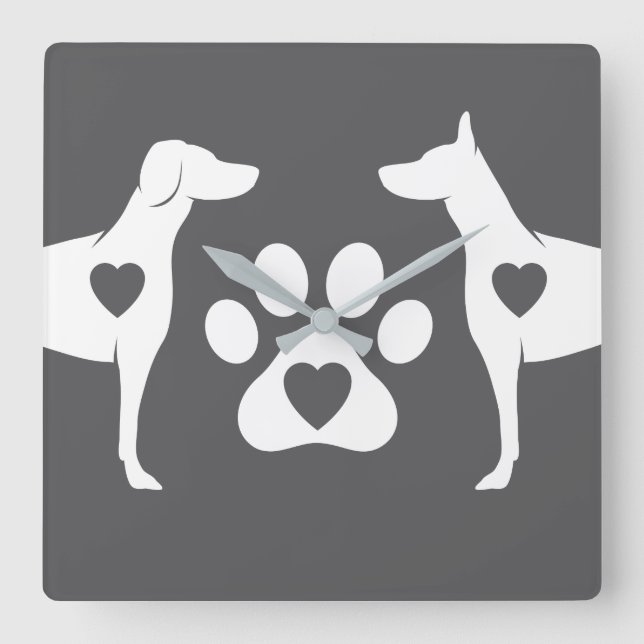 DTDR Doberman Wall Clock Grey (Front)