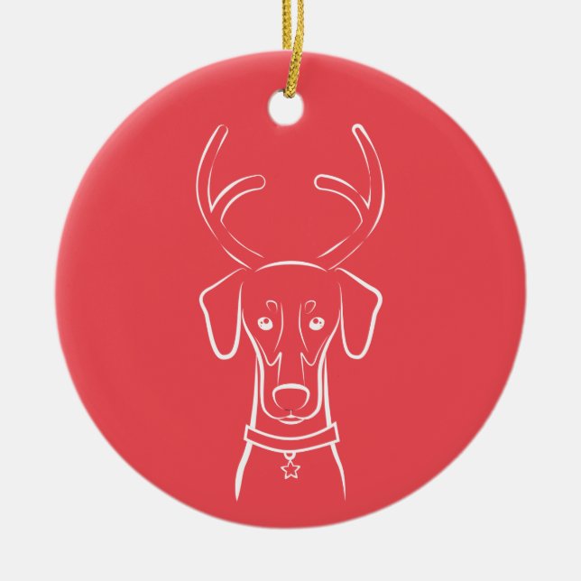 DTDR Holiday Ornament - Natural Doberman (Front)