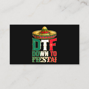 DTF Down To Fiesta Mexico Cinco de Mayo Men Mexica Business Card