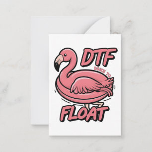 Dtf Down to Float Funny Summer Flammingo Bird Card
