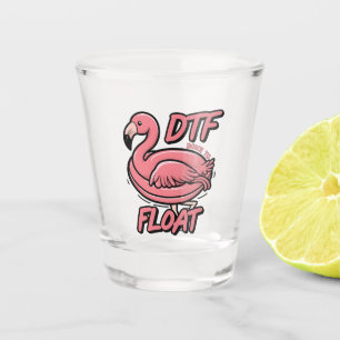 Dtf Down to Float Funny Summer Flammingo Bird Shot Glass